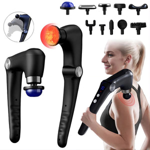Fascia massage gun with extension handle for deep tissue relief