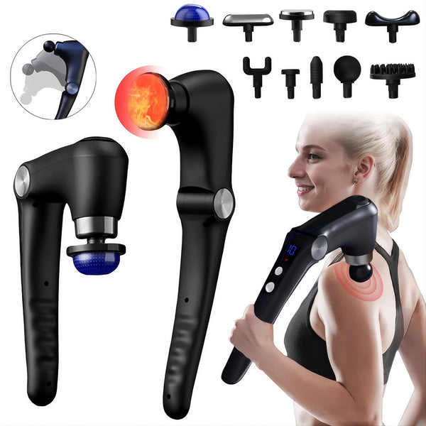 Fascia massage gun with extension handle for deep tissue relief