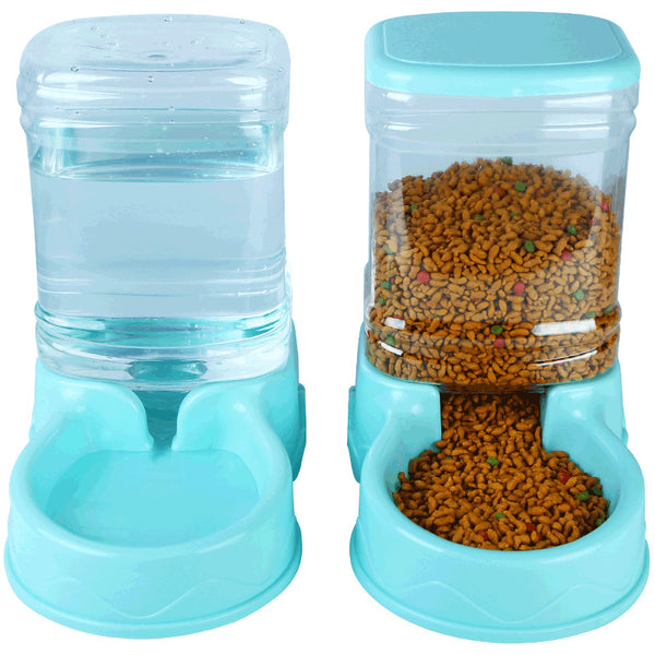 Automatic pet feeder and water dispenser set