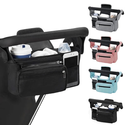 Universal baby stroller organizer with non-slip strap