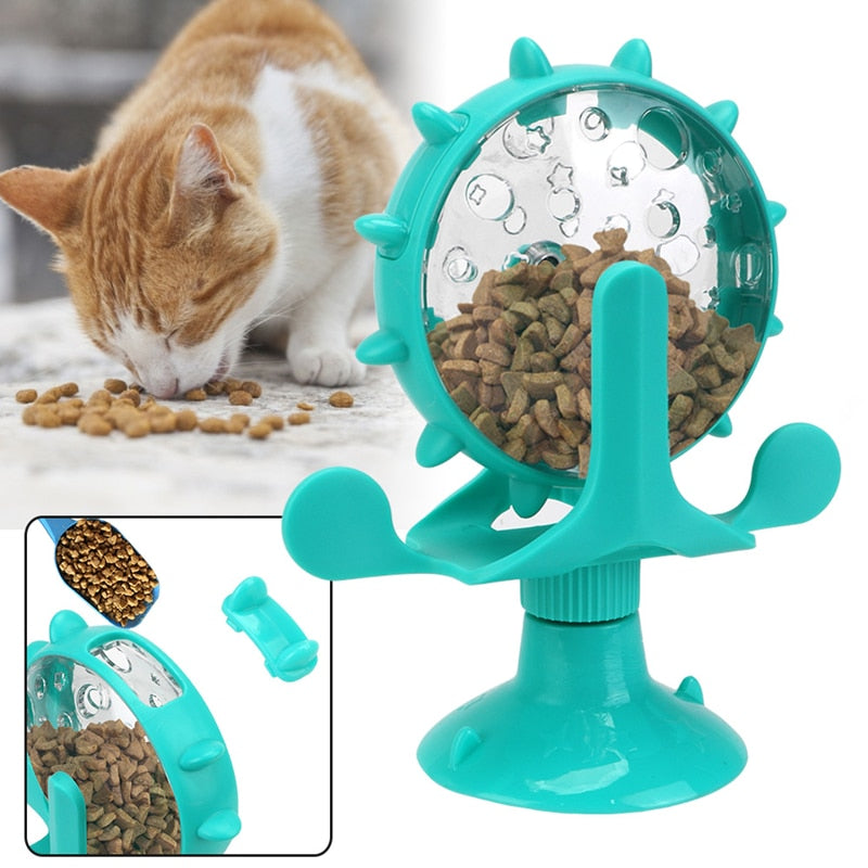 Interactive pet feeding wheel toy for mental stimulation