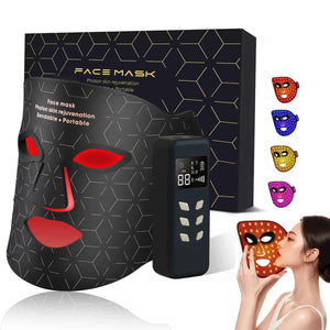 LED red light therapy facial skincare mask