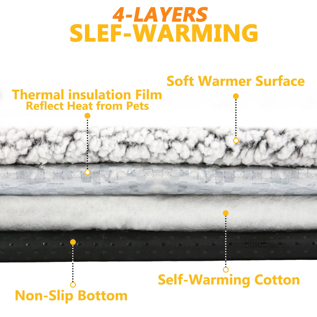Self-Heating Pet Pad - Cordless Warming Mat for Cats & Dogs