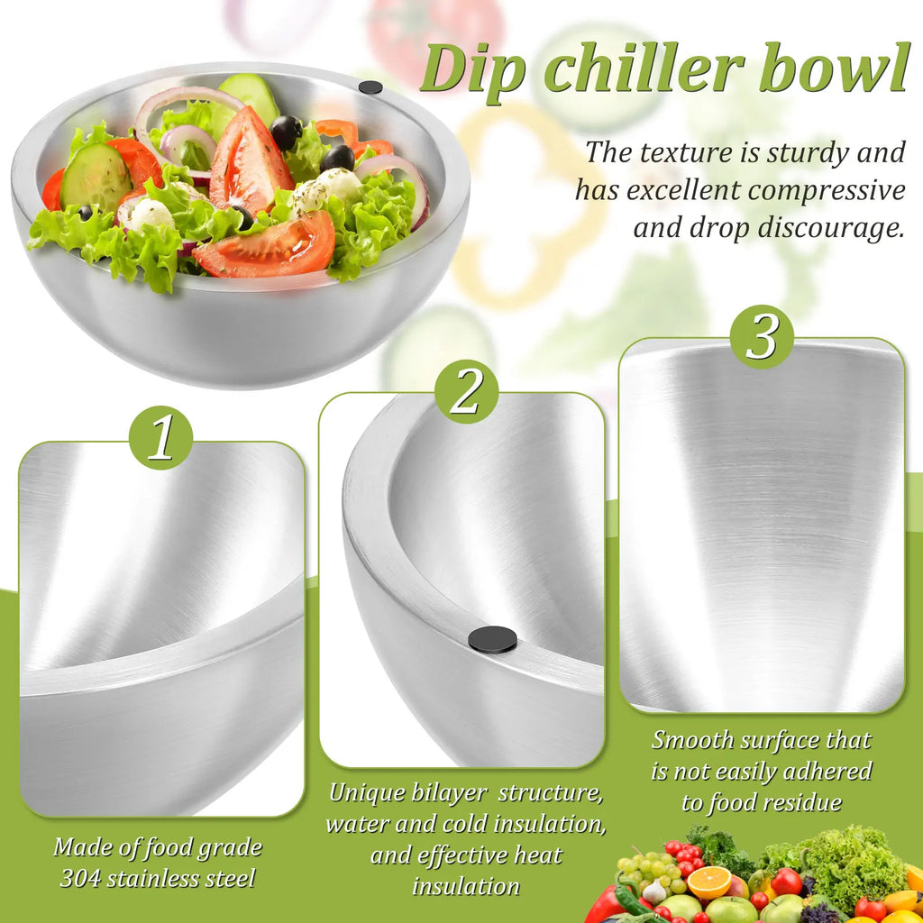 Stainless Steel Cooling Bowl - Insulated Pet Water & Food Bowl