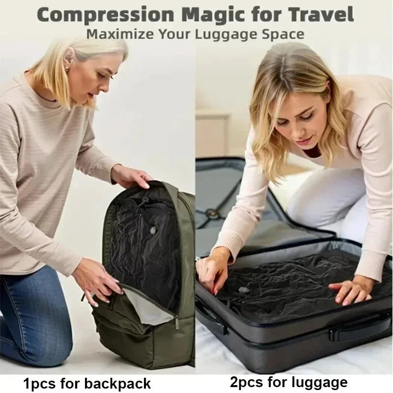 Premium Travel Vacuum Compression Bag & Electric Pump System – Space-Saving Organizer for Luggag