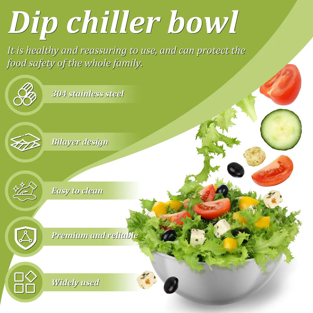 Stainless Steel Cooling Bowl - Insulated Pet Water & Food Bowl