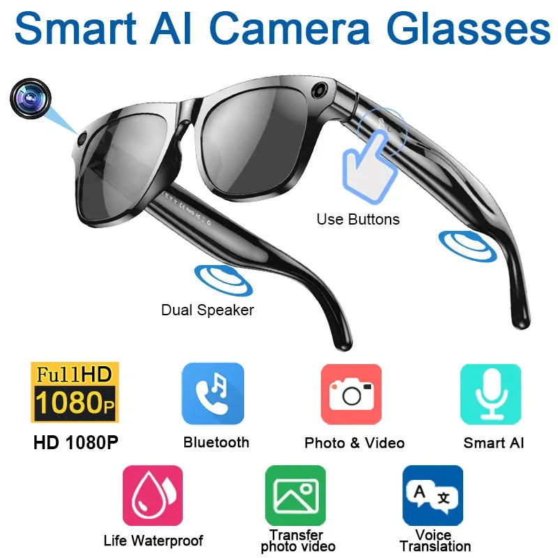 AI Smart Glasses - Wearable HD Display Tech Eyewear